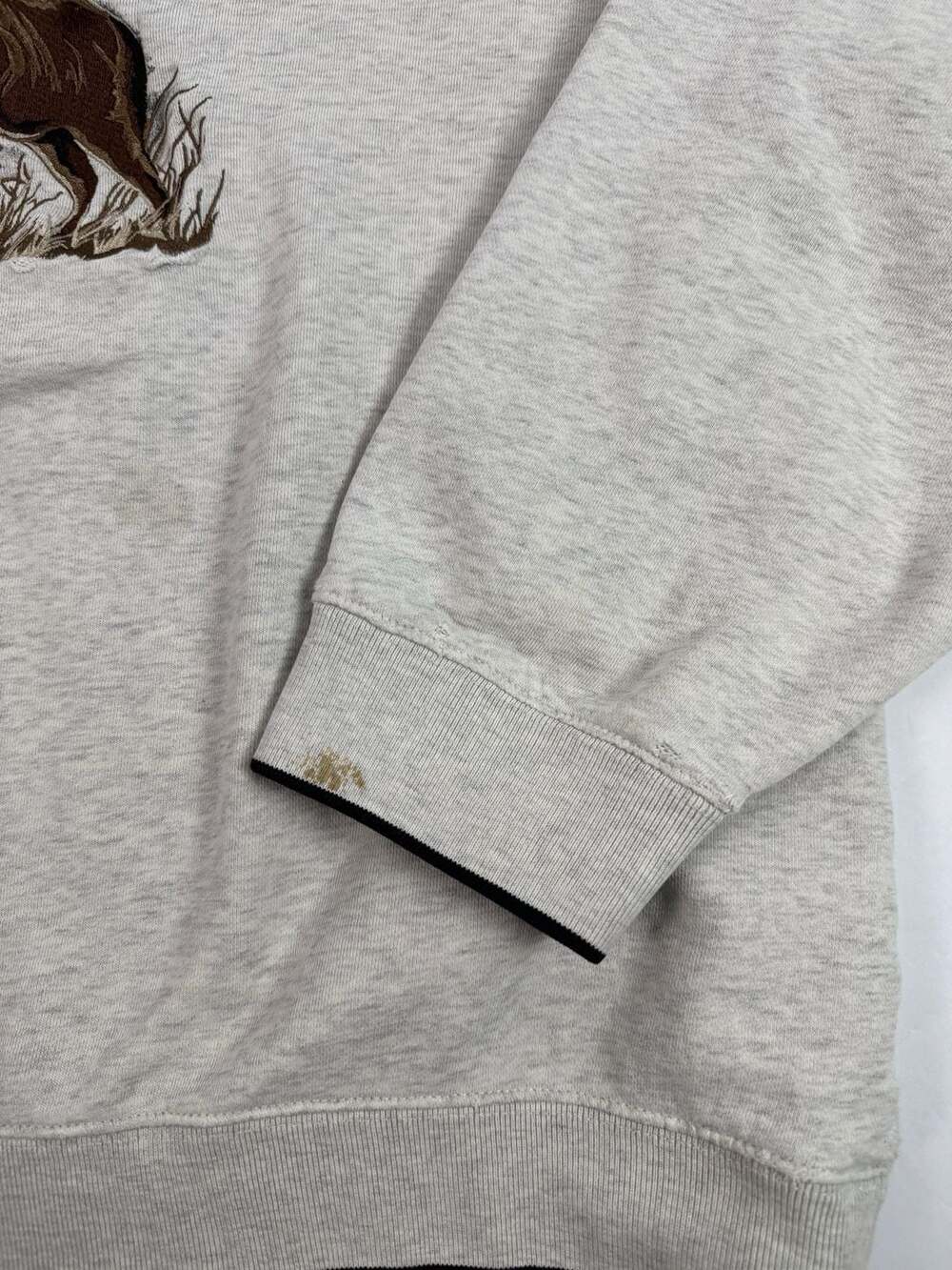 Croft & Barrow Embroidered Deer Wildlife Crewneck Sweatshirt Gray Men's XL - Picture 6 of 10